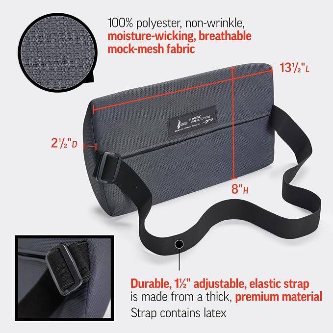 OPTP The Original McKenzie Slimline Lumbar Support – USA-Made Lower Back Support - Image 3