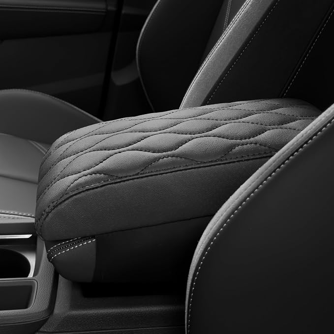 Car Center Console Cover pad PU Leather, Vehicle Arm Rest Cushion Protector by -----------------