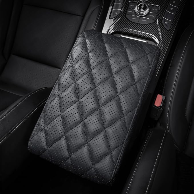 Car Center Console Cover pad Genuine Cowhide Leather, Vehicle Arm Rest Cushion by -----------------