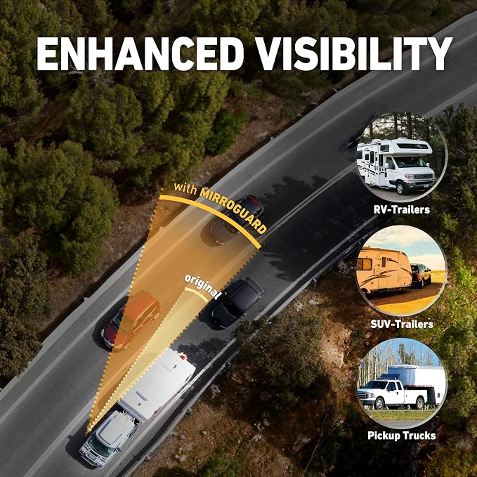 Extended Towing Mirrors, Universal Clip-On Side Mirror Extensions - Image 7