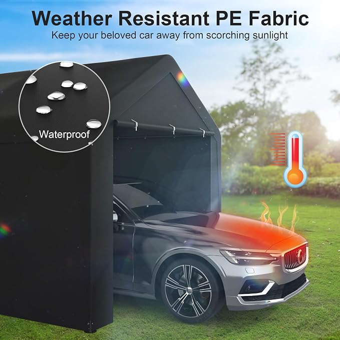 Carport, 10‘ x 20’ Heavy Duty Portable Garage All-Season Car Canopy w/Removable - Image 4