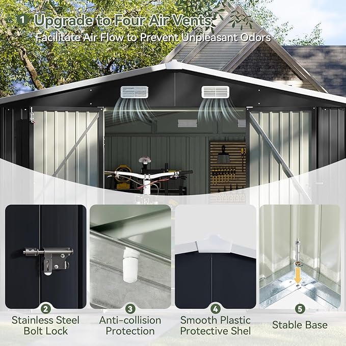10x10 FT Shed Outdoor Storage Shed - Image 3