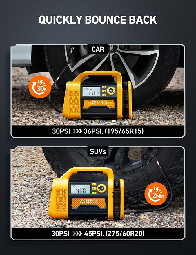 AstroAI TC3 Air Compressor Portable Tire Inflator Offroad Air Compressor - Image 3