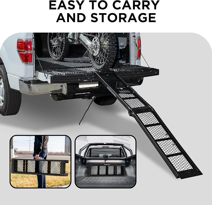 Rockland Heavy Duty Steel Loading Ramp, 800 LBS Capacity, Portable Folding - Image 3