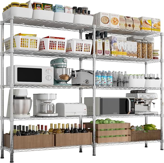 VINGLI 5 Tier Storage Shelves 1430LBS Heavy Duty Metal Shelving, Upgraded 58" W - Image 6