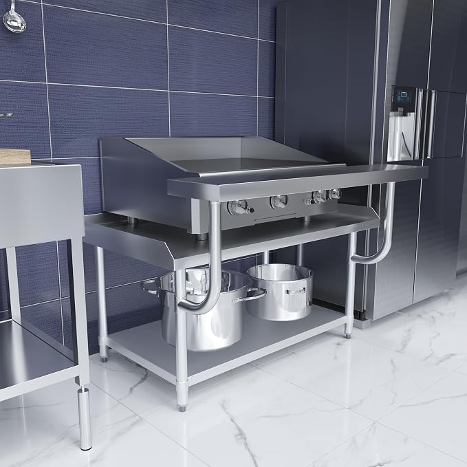 AmGood 13.5 in. x 49 in. Stainless Steel Adjustable Work Surface - Image 2