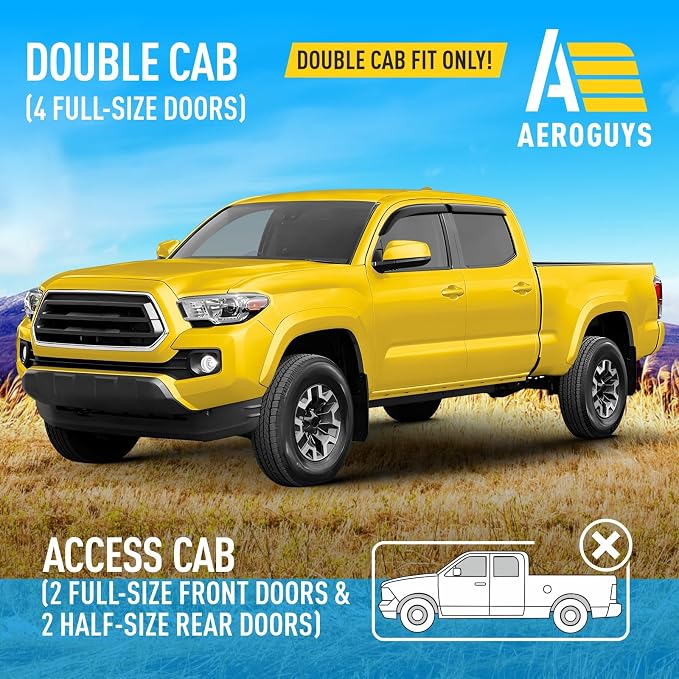 Extra Durable Window Deflectors Tape-On Window Visors Rain Guards Fit - Image 3