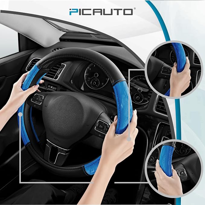 PIC AUTO Steering Wheel Cover, Silk Grain Leather Car Steering Wheel Protector - Image 4
