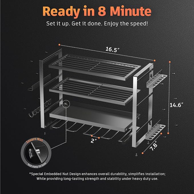 Power Tool Organizer Wall Mount, 4 Layer Drill Holder Wall Mount, Heavy Duty - Image 4