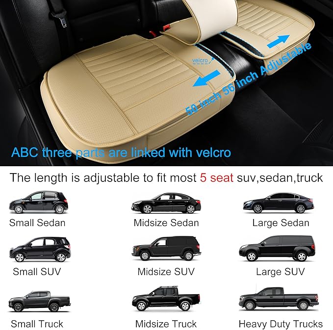 Back Seat Covers, Rear Seat Cushions, Auto Bench Protector - Image 6