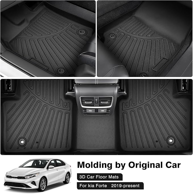 Powerty Floor Mats for 2019-2022 2023 2024 Kia Forte Accessories All Weather - Image 2