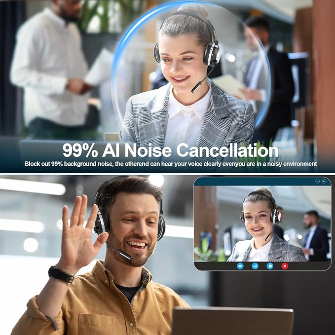 Wantek Wireless Headset with Mic - Image 5