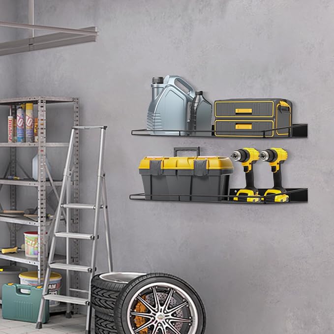 RedCall Heavy-Duty Wall Shelf, 2 Pack Garage Shelf, 23.5" x 12" Large Wall - Image 2
