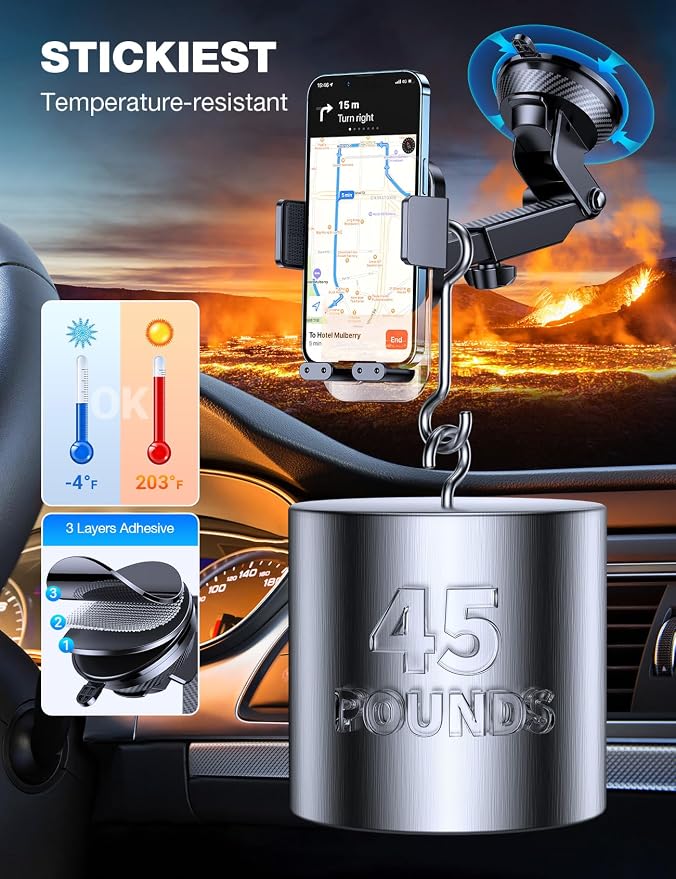 AKESEPE Phone Holders for Your Car 2025 Upgraded Car Phone Holder Mount Truck - Image 4