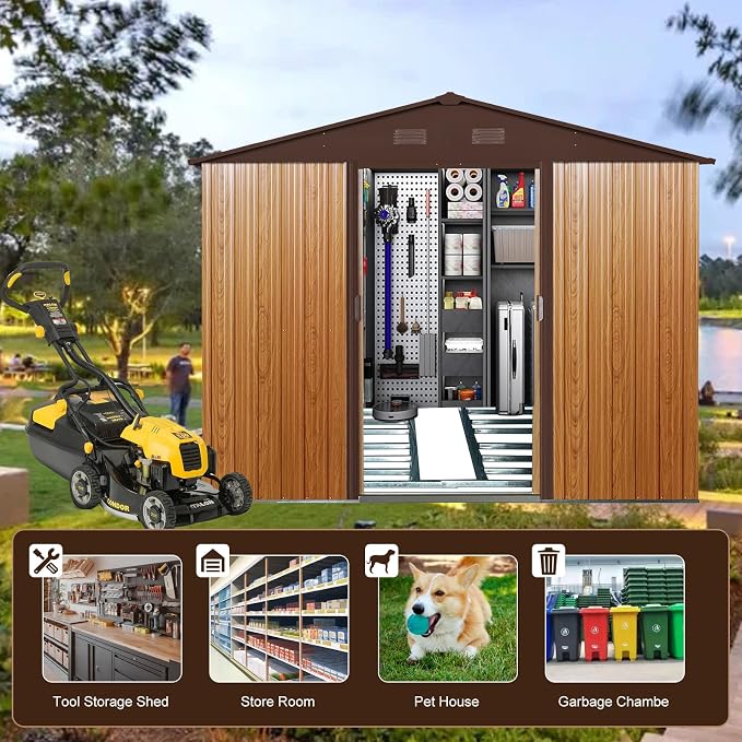 10x8 FT Outdoor Storage Shed, Garden Tool House - Image 4