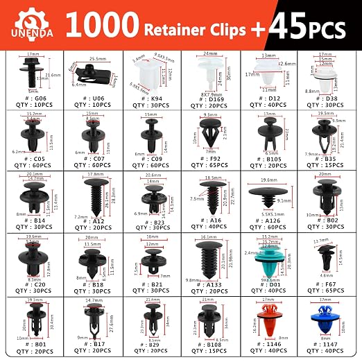 Ford GM Toyota Honda Chrysler Nissan Car Push Retainer Clips 1045pcs - Image 2