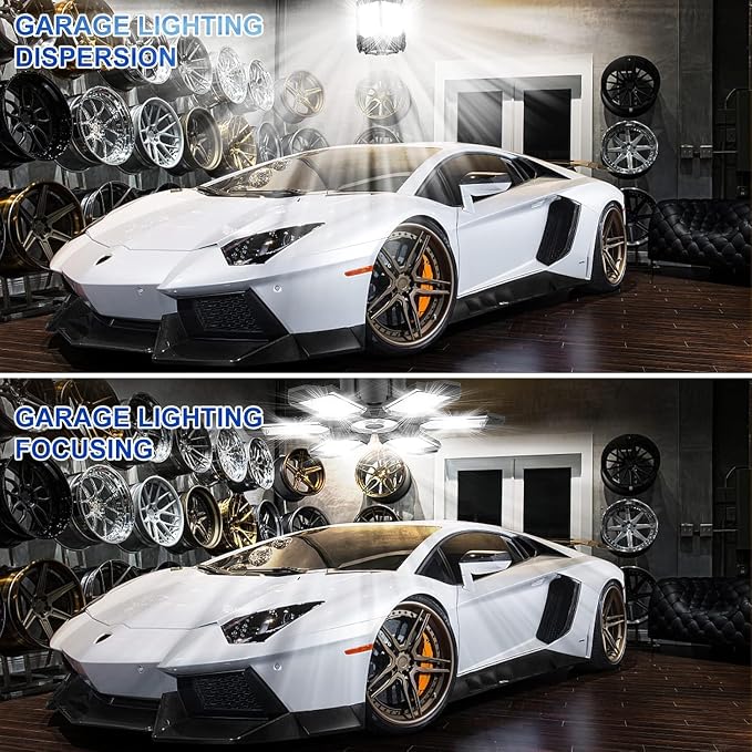 6 Pack 220W Garage Light Ceiling Led Deformable LED Shop Lights - Image 3