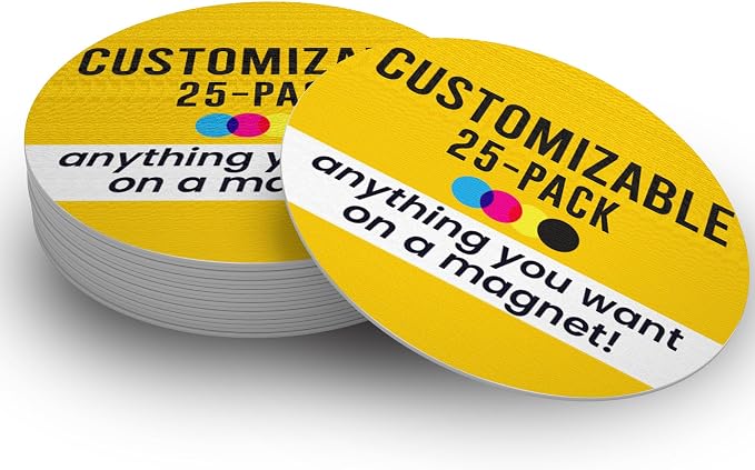Magnet Me Up Customizable 30 Mil Round Magnet- 6”, 25 PK Weatherproof Car Magnet by MagnetMeUp