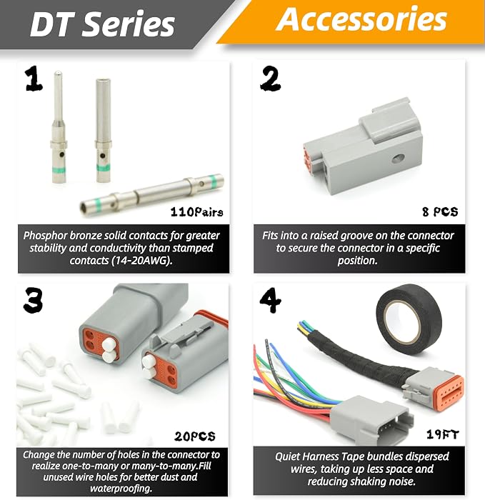 378 PCS DT Deutsch Series Waterproof Connector Kit, 2 3 4 6 8 12 Pin Connectors - Image 4