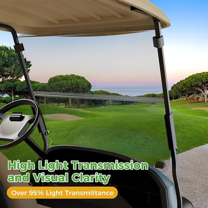 10L0L Golf Cart Windshield for Club Car Precedent 2004-Up, 2017-Up Onward - Image 3