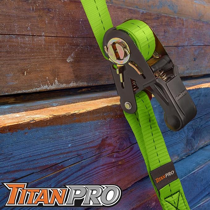 TitanPro Heavy Duty Ratchet Straps 4-Pack - Image 4