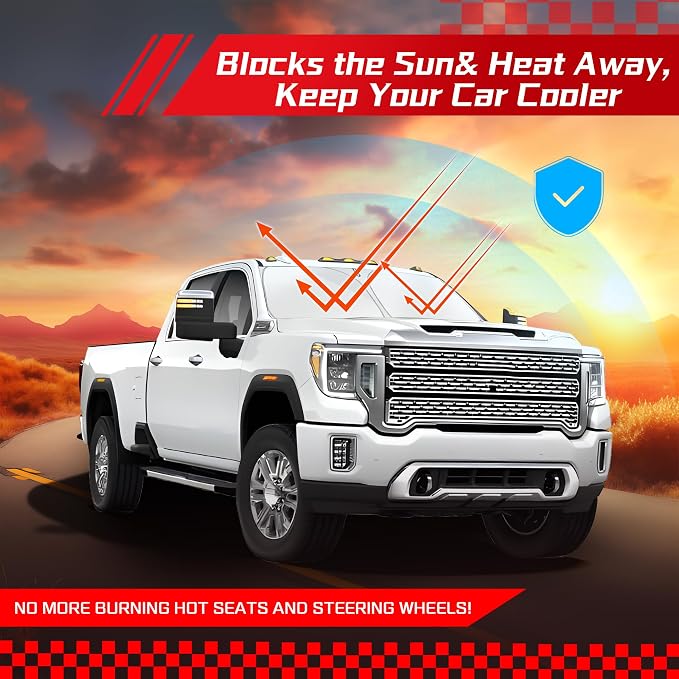 ARISMOTOR Windshield Sun Shade for GMC Sierra 1500 2500 3500 2019-2025 2026 - Image 7