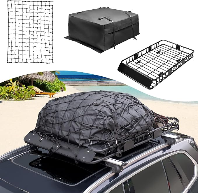Leader Accessories Roof Rack Cargo Basket Set, Cargo Carrier Bag 15 Cubic Feet - Image 2