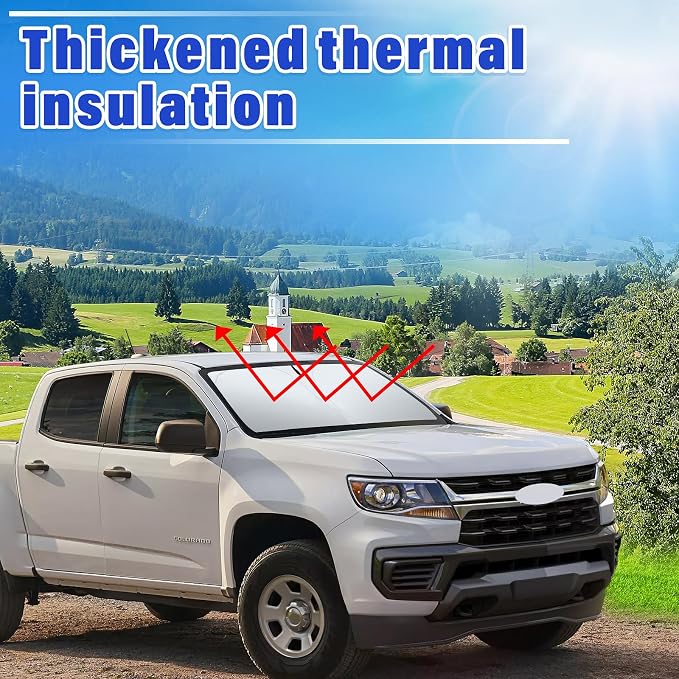 Sze Windshield Sunshade for 2015-2022 Chevrolet Colorado Retractable Front - Image 2