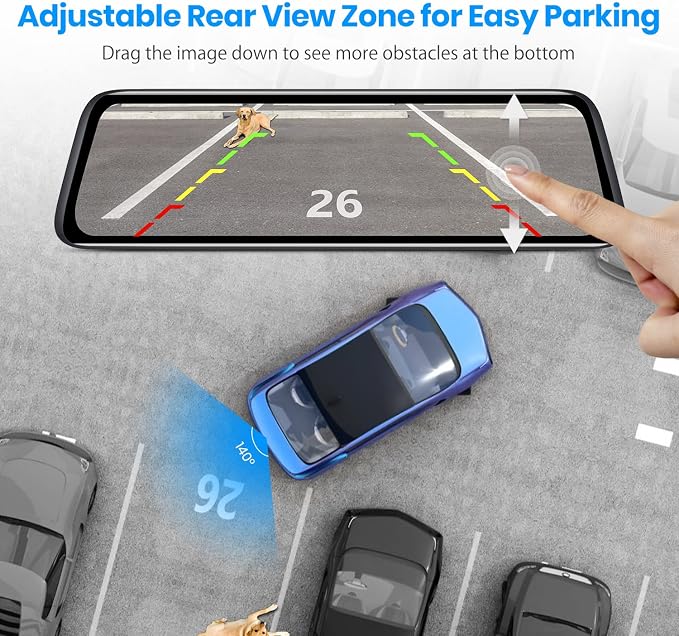 9.35''1080P OEM Rear View Mirror Camera: Recording Wide View Back Up Camera - Image 6