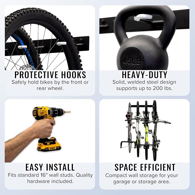 4 Bike Rack for Garage - Image 2