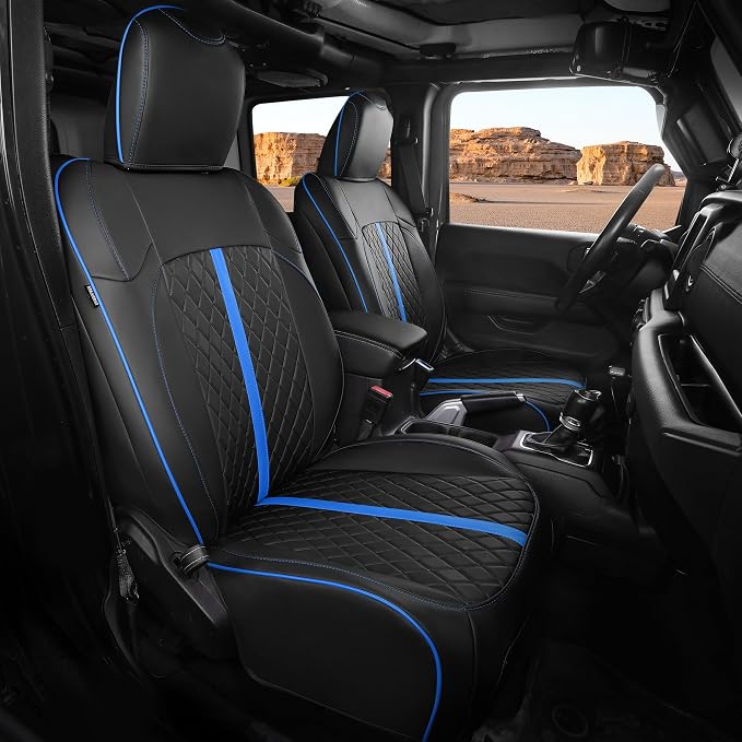 for Jeep Wrangler Seat Covers 4Door JL 2018 2019 2020 2021 2022 2023 2024 2025 by RIDEPOSH