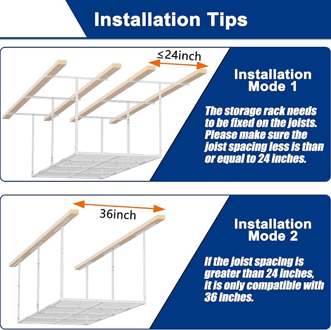 GIOTORENT 3x8FT Heavy Duty Overhead Garage Storage Rack - Image 5