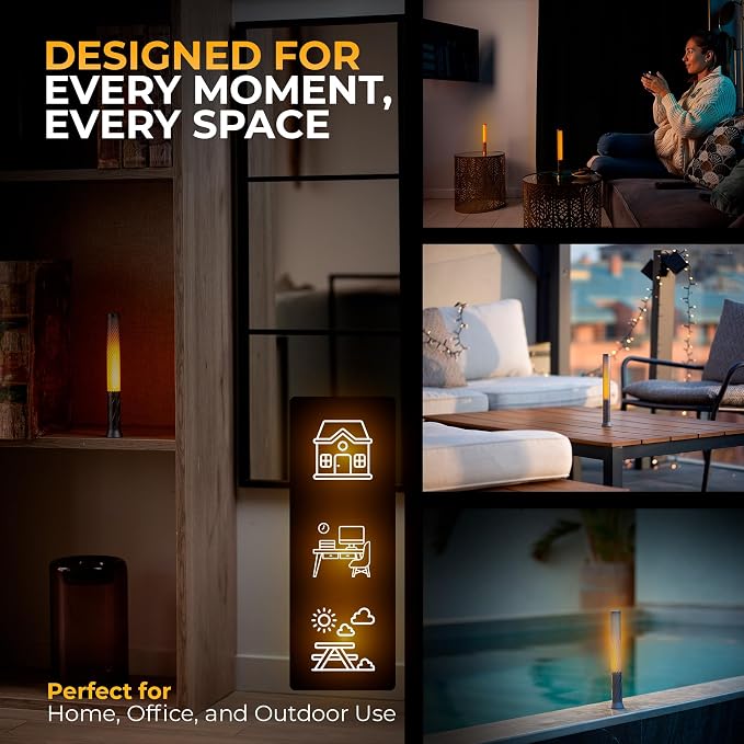 LED Candle Light, Cordless Table Lamps, Bedside Lamps w/2 Modes, Rechargeable - Image 3