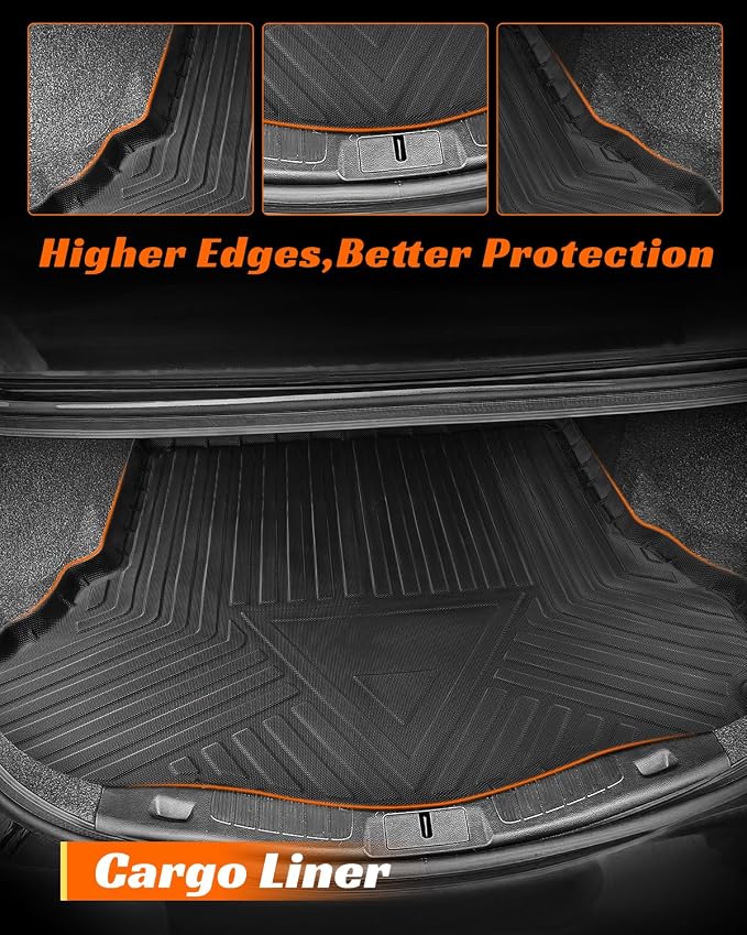 for 2016-2013 Ford Fusion Floor Mats Cargo Liner S SE Titanium Rubber Trunk - Image 7