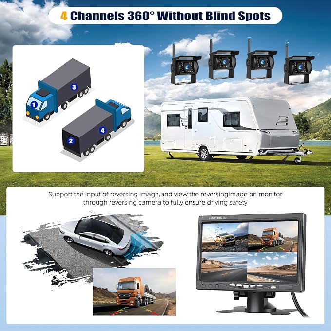 1080P Wireless RV Backup Camera System, 7 Inch Reverse Camera Monitor - Image 7