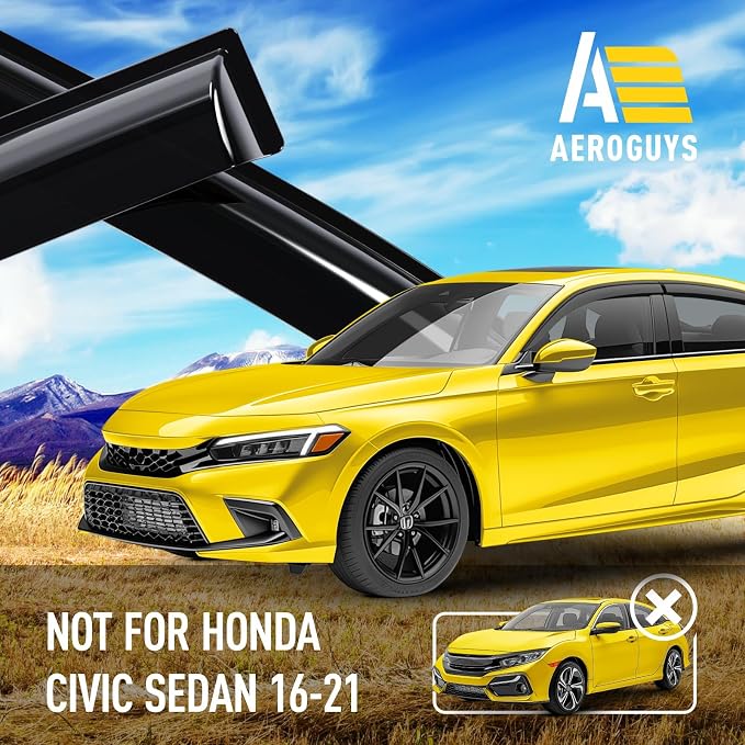 Extra Durable Window Deflectors Tape-On Window Visors Rain Guards Fit - Image 3