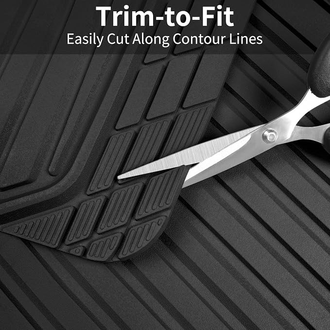 CAR PASS Heavy Duty Sporty Rubber Car Mats, Deep Dish All Weather Car Floor - Image 7