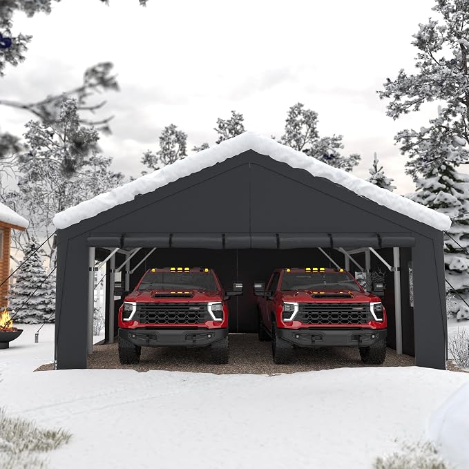 Bepatio 2 Car Carport, 20 x 20 Heavy Duty Metal Carport, All Weather Extra - Image 5