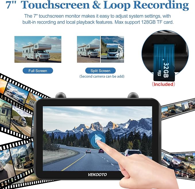 VEKOOTO Magnetic Solar Wireless Backup Camera VK7, 000mAh Rechargeable Camera - Image 4