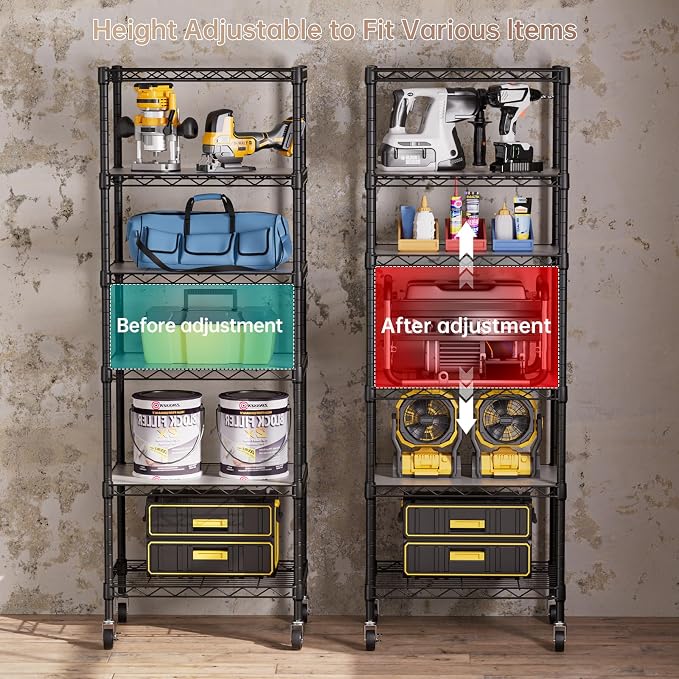 SINGAYE 6 Small Wire Shelves Kitchen Pantry Close Home Organizers and Storage - Image 5