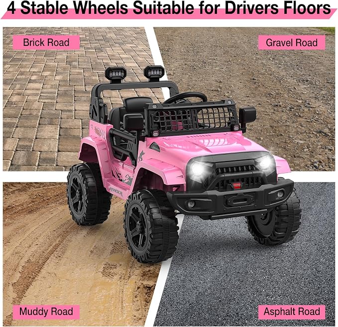 12V Kids Electric Ride On Truck Car w/Parent Remote Control, Spring Suspension - Image 3