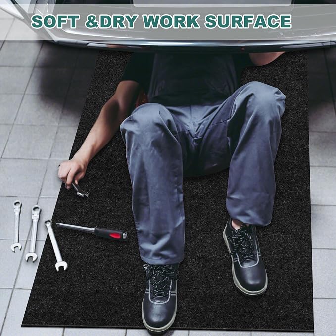 29" x 36" Oil Drip Mat for Garage Driveway, Reusable Rubber Floor Oil Spill - Image 2
