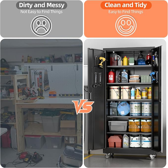 71" H×32" W×16" D Garage Storage Cabinet - Image 6