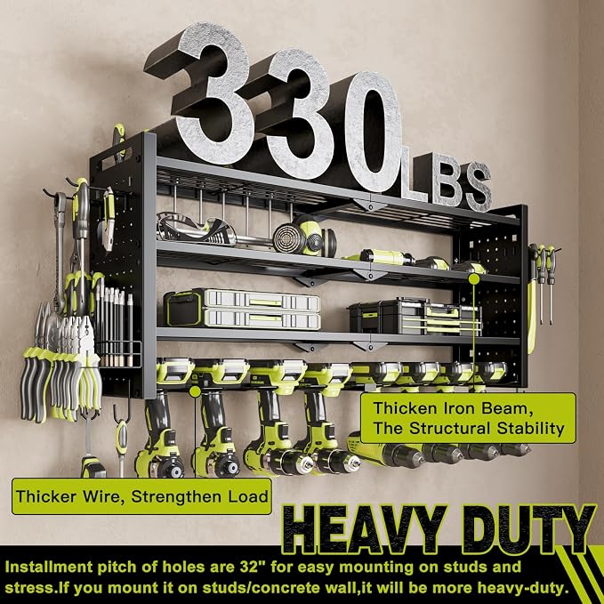 Power Tool Organizer Wall Mount, Cordless Drill Organizer, 4 Layers Large - Image 4