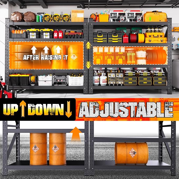 48''W Garage Shelving Heavy Duty, Metal Garage Shelves, 7000LBS Storage Shelves - Image 7