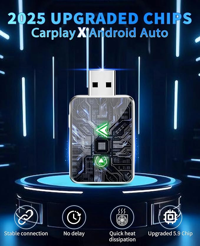 Wireless CarPlay Adapter for IPhone, 2025 Upgrade 2-in-1 CarPlay & Android Auto - Image 2