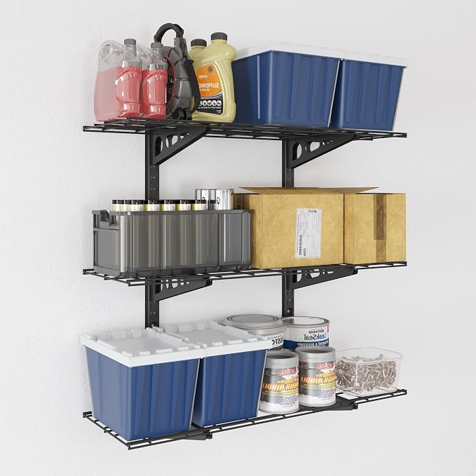 FLEXIMOUNTS 3 Tier 1x3ft Garage Storage Wall Shelving, 12x36inch per Shelf - Image 8