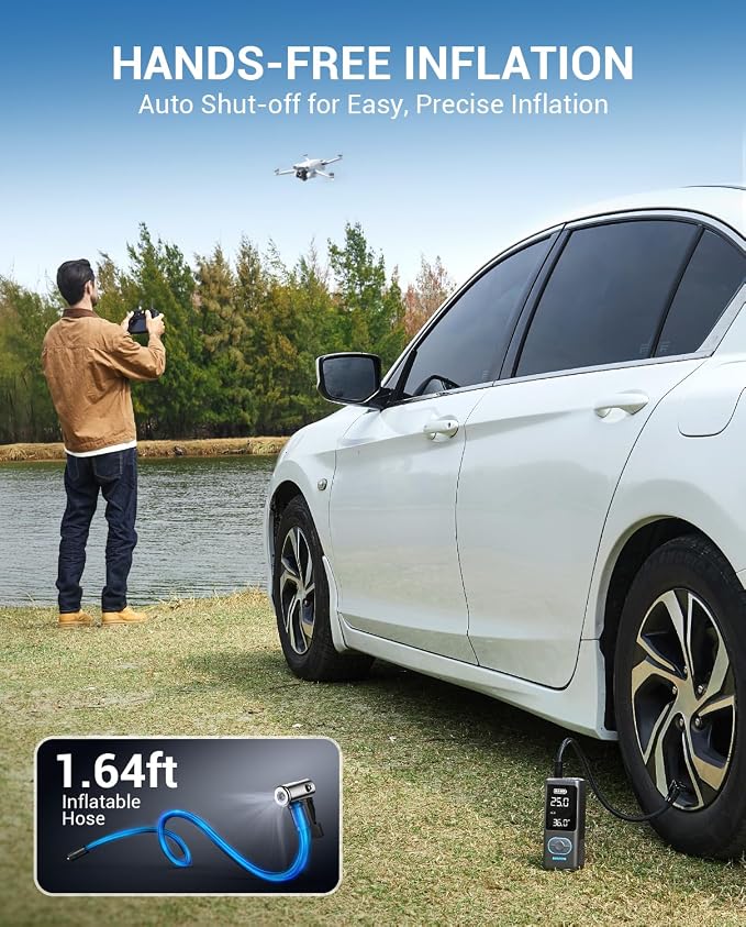 AVAPOW Tire Inflator Portable Air Compressor, 150 PSI Cordless Car Tire Air Pump - Image 3