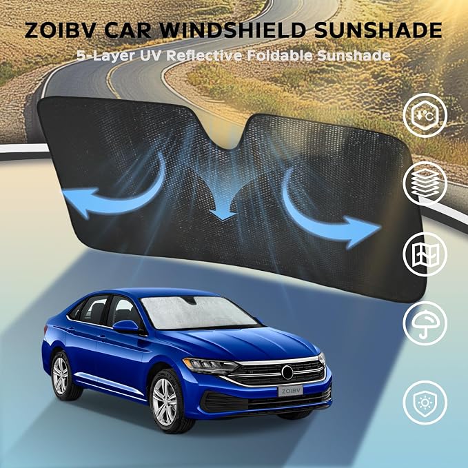 Windshield Sun Shade for Volkswagen VW Jetta 2019-2025 - Image 3
