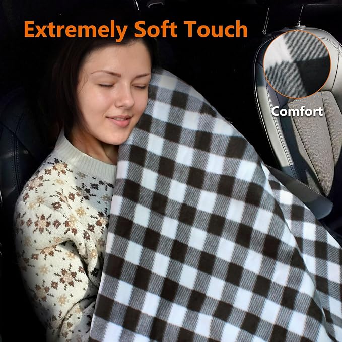 Electric Blanket, 12 Volt Heated Blanket, Car Heated Travel Blanket, - Image 7